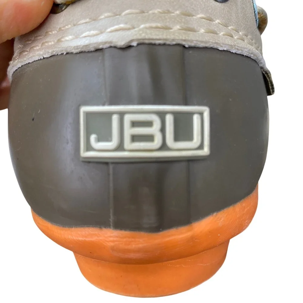 JBU Jambu Gwen Weather‎ Ready Women Duck Shoes Grey Orange Faux Fur Lined 8